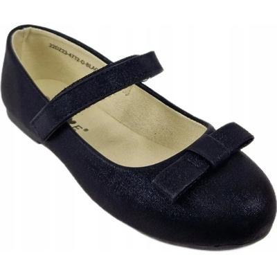 Miss E 4772 baleríny detské balerínky s opaskom čierne