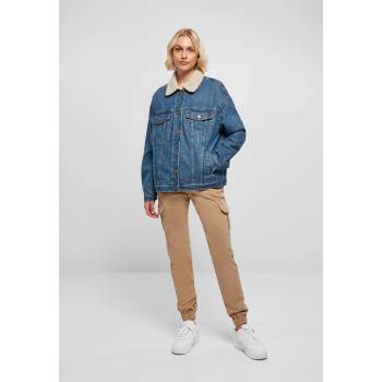 Image 1 of Urban Classics Дамско дънково яке с пухкава яка в синьо Ladies Denim JacketUB-TB5077-03673 - Син, размер 5XL
