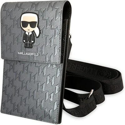 Karl Lagerfeld KLWBSAMIPG Ikonik Karl Monogram Patch чанта за телефон, Сребрист (KLD1203)