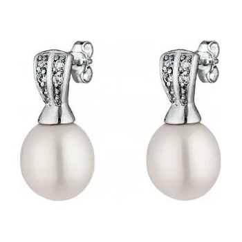 Image 1 of Swan Сребърни обици със сладководни бели перли SE0362WSwan