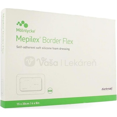 Mepilex Border Flex 15 x 20 cm samolepivé krytie z mäkkého penového silikónu 5 ks