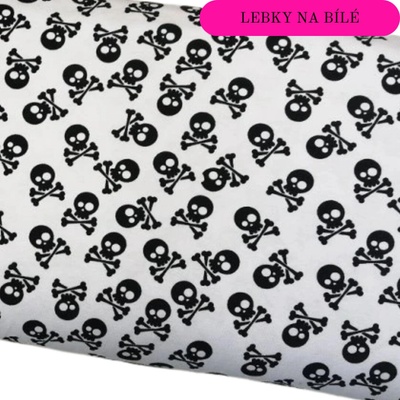 Šátek Lebky na bílé