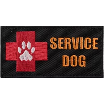 WARAGOD Vyšívaná nášivka Service Dog Rescue Team, čierna