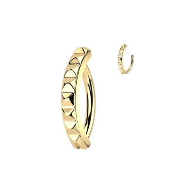 Šperky4U zlacený piercing do pupíku se strukturovaným štítem WP0087-GD