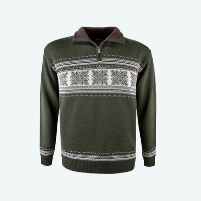 Merino svetr Kama L139 106 tmavě zelená