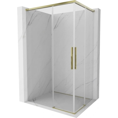 Mexen Rox Двойна плъзгаща се душ кабина 90 x 85 см, прозрачна, златисто (8C2D-090-085-50-00)