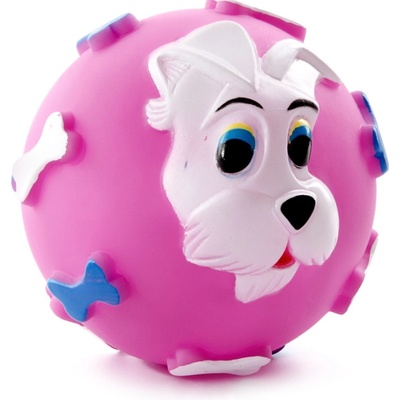 JK ANIMALS vinylový míč pejsek růžová pískací 9 cm