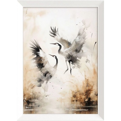 Obraz v ráme Žeriavy II, 75 × 56 cm, OB-14544