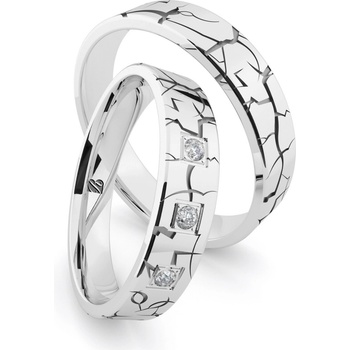 Blink Blink Obrúčky z bieleho zlata so zaujímavým vzorom 8308 BL