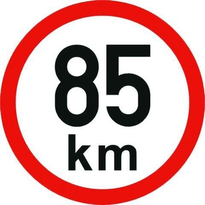 Samolepící štítek 85 km