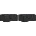 vidaXL Спален шкаф с монтаж на стена 2 бр. Черно 49 x 34, 5 x 20 см (898958)