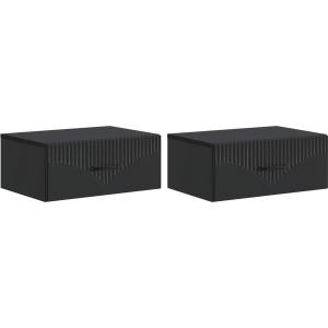 vidaXL Спален шкаф с монтаж на стена 2 бр. Черно 49 x 34, 5 x 20 см (898958)