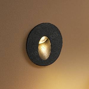 Brilagi - Външно вградено led осветително тяло stairdot, 2w/230v, черно, ip65, кръгло (bg2266)