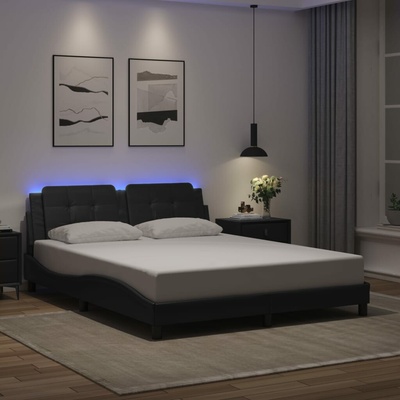 vidaXL 11461.3214117 Rám postele s LED bez matrace Zadar černý