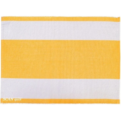 SCANquilt prostírání Rib bordura pruhy žlutobílá 30x45cm