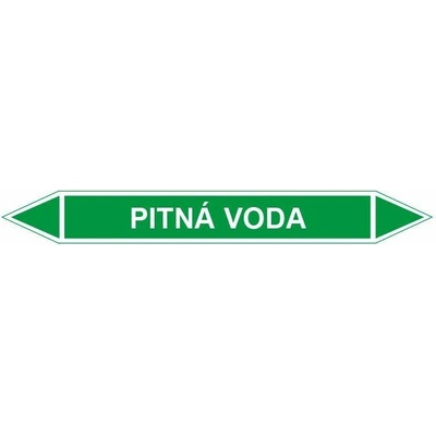 Šipka pro značení potrubí - PITNÁ VODA, 212 x 26 mm, aršík 5 ks