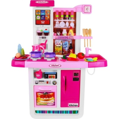 Mamido Veľká detská kuchynka + chladnička + rúra + drez ružová