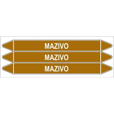 Značení potrubí, mazivo,3 ks, 355 × 37 mm PZ 008078