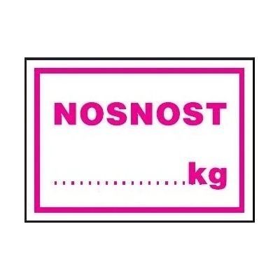 Nosnost...kg 297x210mm - plastová tabulka
