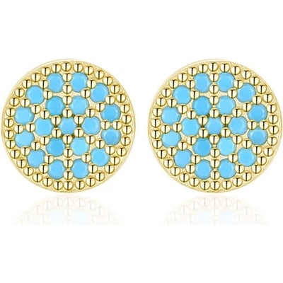 Grace Silver Jewellery stříbrné náušnice Roberta Gold tyrkysový magnezit E-RHE865B/181 zlatá