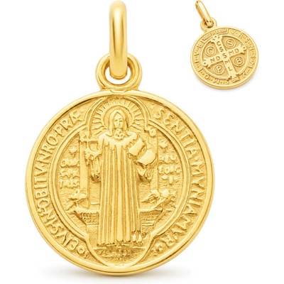 Argento Zlatý prívesok medaila sv. Benedikta 8A025