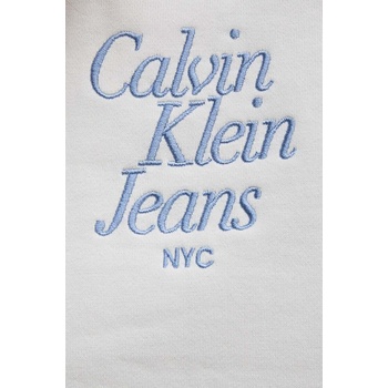 Calvin Klein Памучен суичър Calvin Klein Jeans в бежово с качулка с апликация J20J224893 (J20J224893)