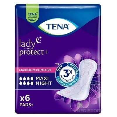 Essity TENA Lady Protect Maxi Night inkontinenčné vložky na noc 1 x 6 ks