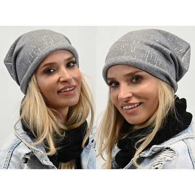 Fashionweek bavlněná dámská čepice beanie šmoulinka ZIZI-SMERF grafitová