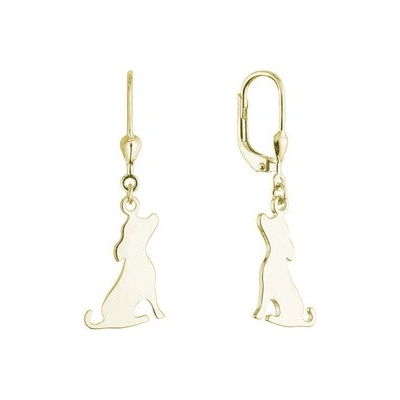 EVOLUTION GROUP CZ Pozlacené stříbrné náušnice psi - 61130 yellow gold