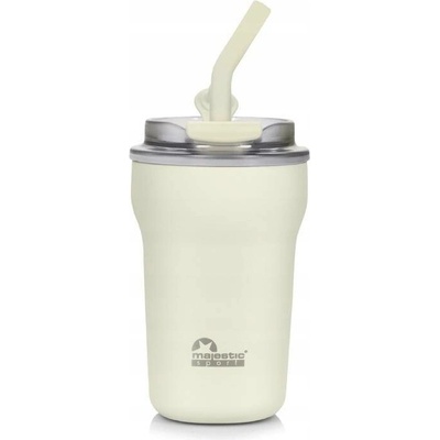 Majestic Sport termohrnek s brčkem a náustkem z nerezová ocel 420 ml bílá