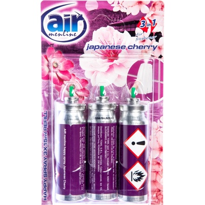 Air Menline Japanese Cherry Happy Osvěžovač náhradní náplň 3 x 15 ml sprej
