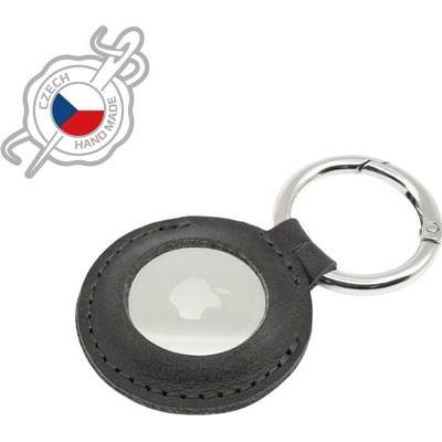 FIXED Case pre AirTag z pravej hovädzej kože s karabínou (FIXWAT-C2-RD) červené