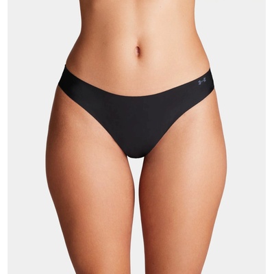 Under Armour Pure Stretch No Show Thong 3 Pack Black Steel