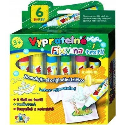 Fixky na textil vyprateľné 6 ks v krabičke
