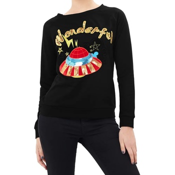 Brave Soul Дамска блуза BRAVE SOUL Wonderful Women Sweatshirt LSS-272WONDER BLACK