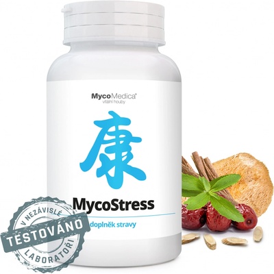 MycoMedica MycoStress pre zníženie pocitu stresu úzkosti a pri pocite preplnenej hlavy MycoMedica 180 tabliet