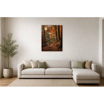 Obraz na plátně – Podzimní lesní cesta u potoka 80 × 100 cm – Hledejceny.cz
