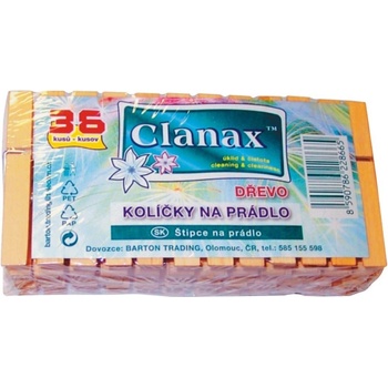 Clanax Kolíčky na prádlo dřevěné 36 ks