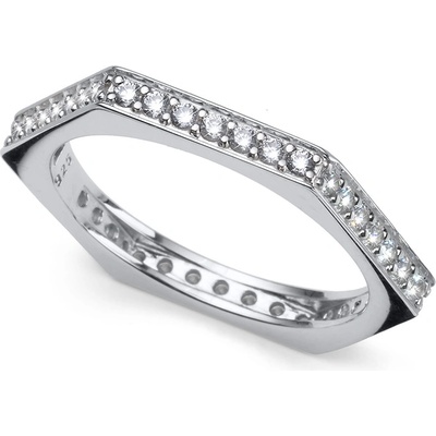 Oliver Weber Nadčasový stříbrný prsten s kubickými zirkony Edge 63266