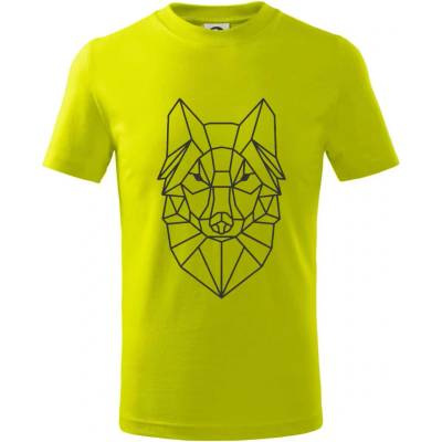 Geometria vlk tričko detské Limetková