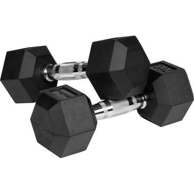 Rebel RBA-2325-07 Pogumované liatinové činky HEX 2 x 7 kg