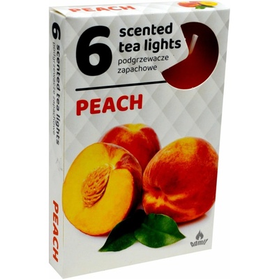 Admit Tea Lights Peach 6 ks