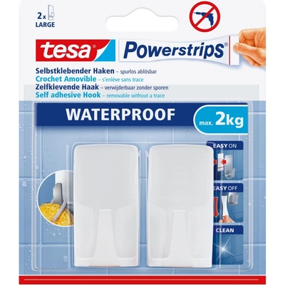 tesa Samolepicí háčky Powerstrips Waterproof, bílé, 2 ks