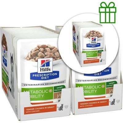 Hill's Prescription Diet Metabolic + Mobility Regulace hmotnosti kapsička pro kočky 12 x 85 g, 2+1