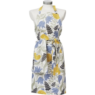 Klippan Švédsko Kuchyňská zástěra Lily yellow blue