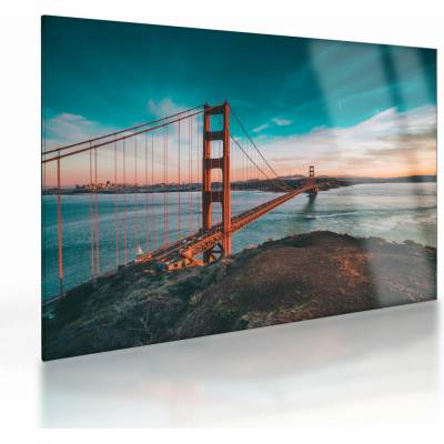 Skleněný obraz- Golden Gate, San Francisco, jednodílný 70x50 cm na skle – Hledejceny.cz