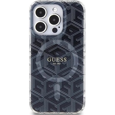 GUESS Magsafe Калъф за iPhone 15 Pro, Guess IML GCube Hard Case, Черен (GUHMP15LHGCUSTGK)