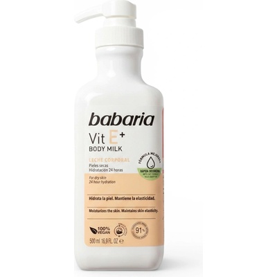 Babaria Vitamin E hydratační tělové mléko pro suchou pokožku 500 ml
