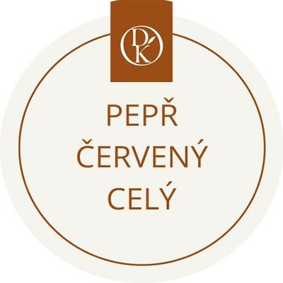 Davídkovo koření Etiketa Pepř červený celý béžová průměr 4,5 cm 1 ks