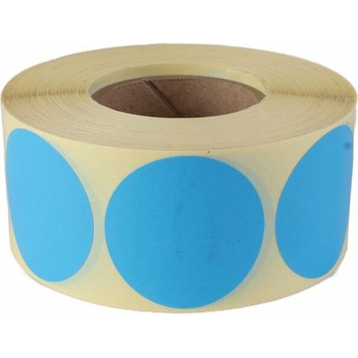 Etikety, 38 mm kruh, 1000 etikiet kotúč, cyan